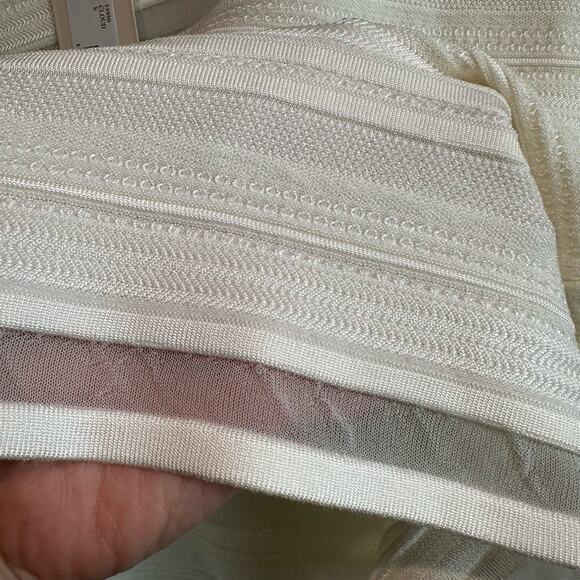 Ramy Brook Textured Short Sleeve Knit Sweater Cloud S - Picture 6 of 8